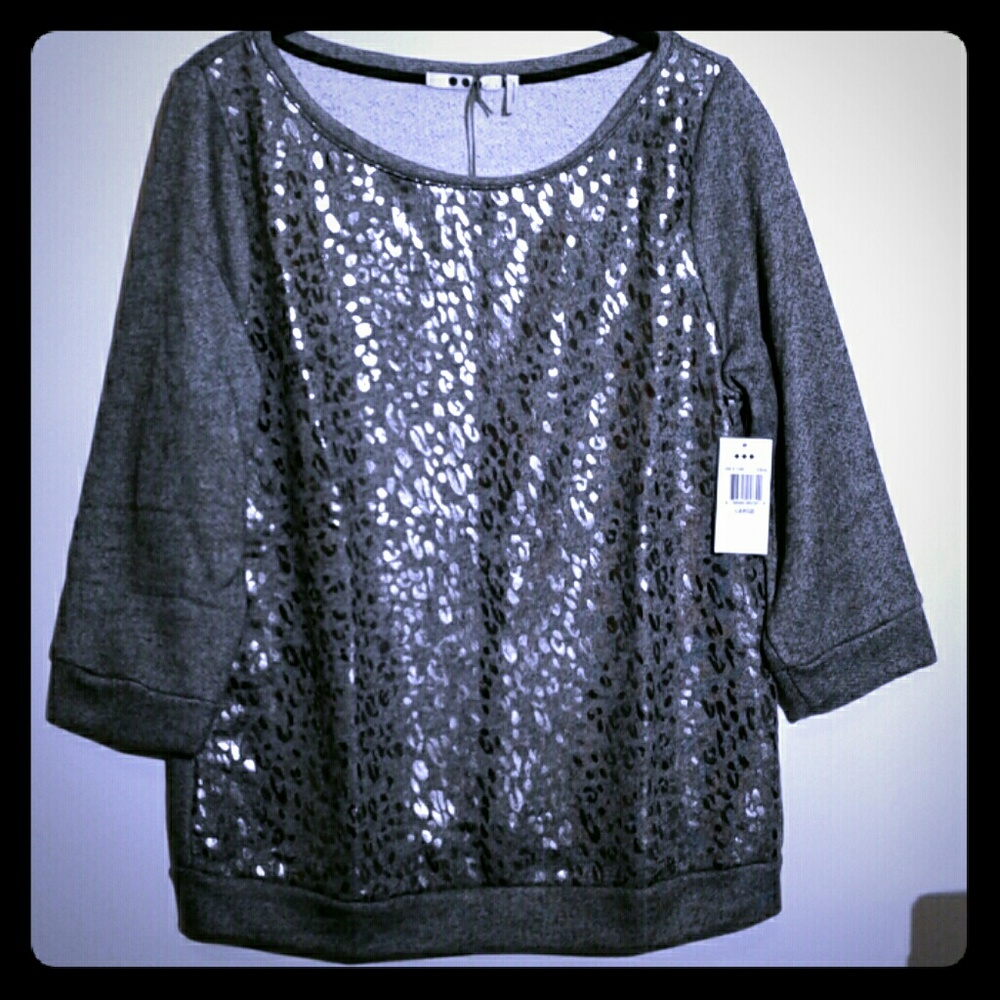 THREE DOTS   USA  sweatshirt  Grey  sz L